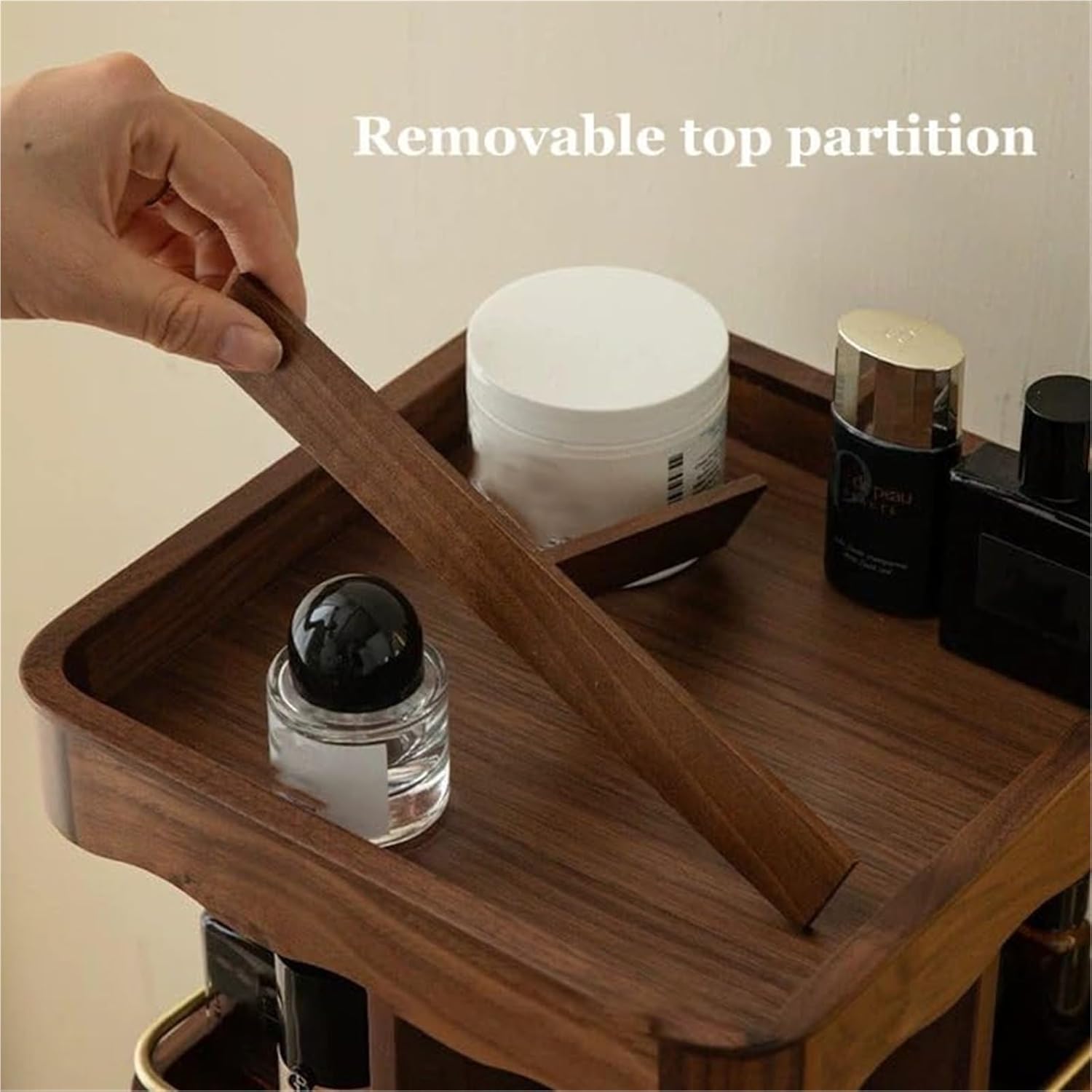 360° Rotating Wooden Makeup Organizer