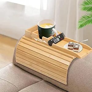 Wooden Bamboo Sofa Armrest Tray